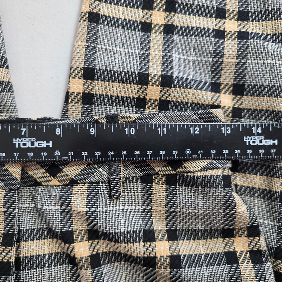 H&M Pants Women's 2 Tan Gray Plaid Ankle Tweed NWT - Picture 8 of 16